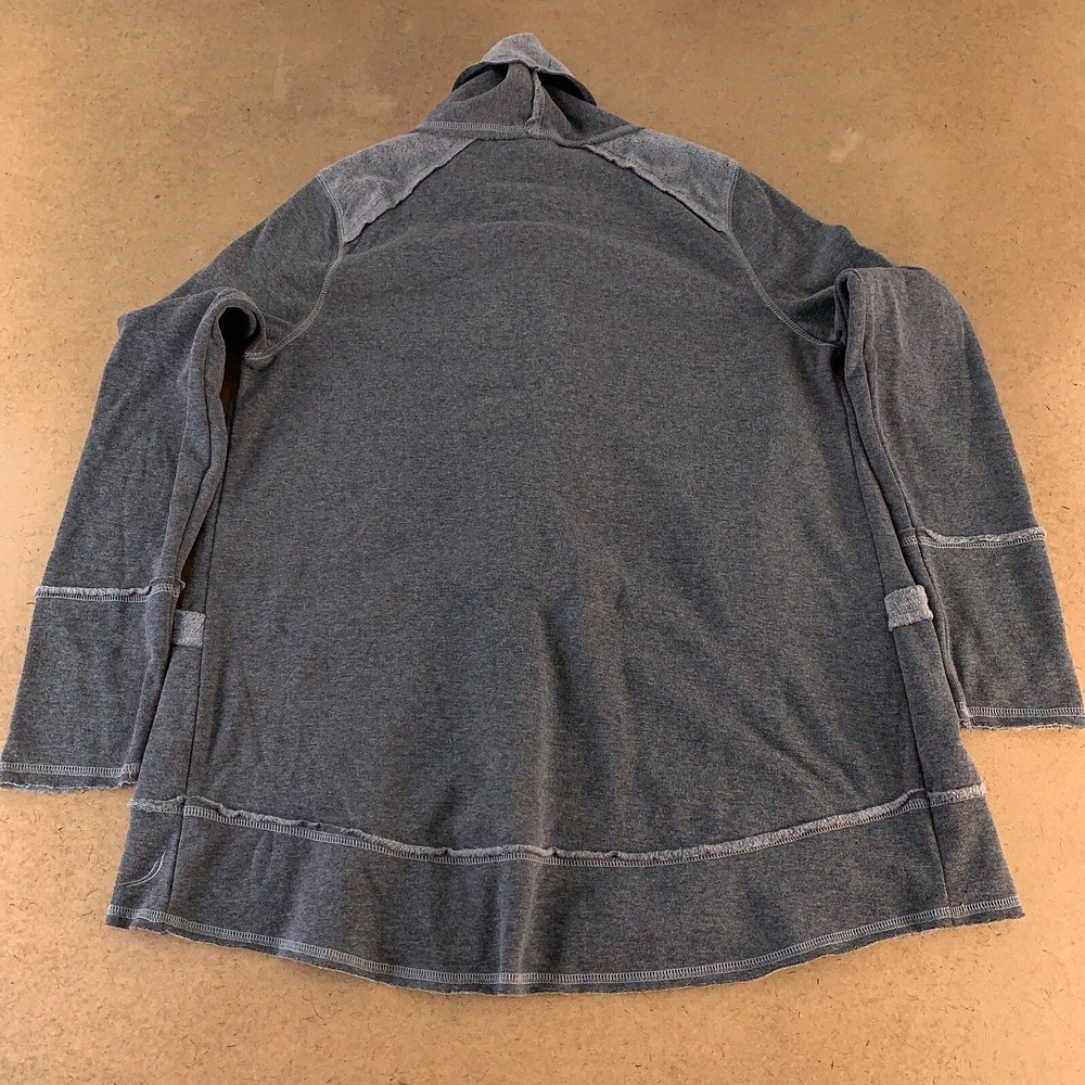 Exertek Women's Size Large Gray Brushed Knit Lining Pocketed Open Front Jacket - Picture 3 of 7